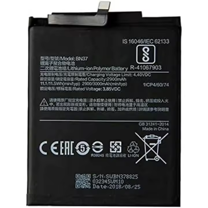 Batería BN37  de Repuesto  para Xiaomi Redmi 6 / Redmi 6A (2900 mAh, Capacidad Original) - 1