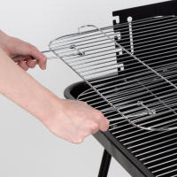 Aktive - Barbacoa portátil 55x43x82 cm, parrillas acero inoxidable ajustables en 4 alturas, incorpora paredes cortavientos, bandeja inferior auxiliar, asa lateral transporte, barbacoa con ruedas, barbacoas de carbón, barbacoas jardín - details 2