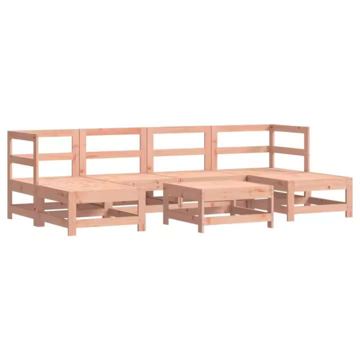 vidaXL Juego de muebles de jardín 7 pzas madera maciza abeto Douglas - 1