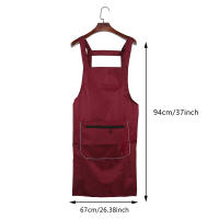 Delantal De Cocina Resistente Al Agua Y Aceite De Color Sólido Moda Para Hombres Y Mujeres Delantal De Trabajo Sin Mangas Para El Hogar - details 9