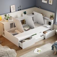 Cuna, 90*200cm, Cama individual, Cuna multifunctional with Cajones, y Armaro Librería, Caja de Cama con Cuidado, sin cojín, Blanco - details 3