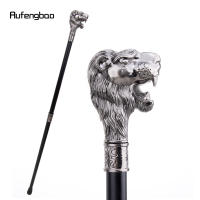 Bastón Elegante De 93cm Con Cabeza De León Plateada Y Bigote Decorativo Para Cosplay Y Moda De Hombre Manija De Acero Y Aluminio Con Suela De Goma - details 3