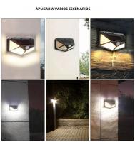 Lámpara De Pared Solar Exterior Con Sensor De Movimiento PIR 100LED Luz Solar Para Jardín Courtyard Iluminación De Calle Moderna ABS IP65 - details 5