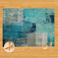 4pc Tapetes Para Comedor Estilo Verano Azul Turquesa Y Mármoles Rusticos Protección Para Mesa De Cocina Y Hogar Decoración De Habitaciones Y Fiestas - details 2