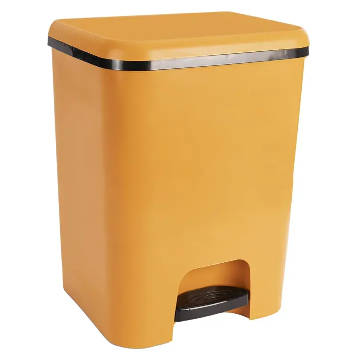 COM-FORT HOUSE  Cubo de Basura con Pedal  Capacidad de 26 litros  Cubo Reciclaje  Color Mostaza  Limpieza Fácil - 1