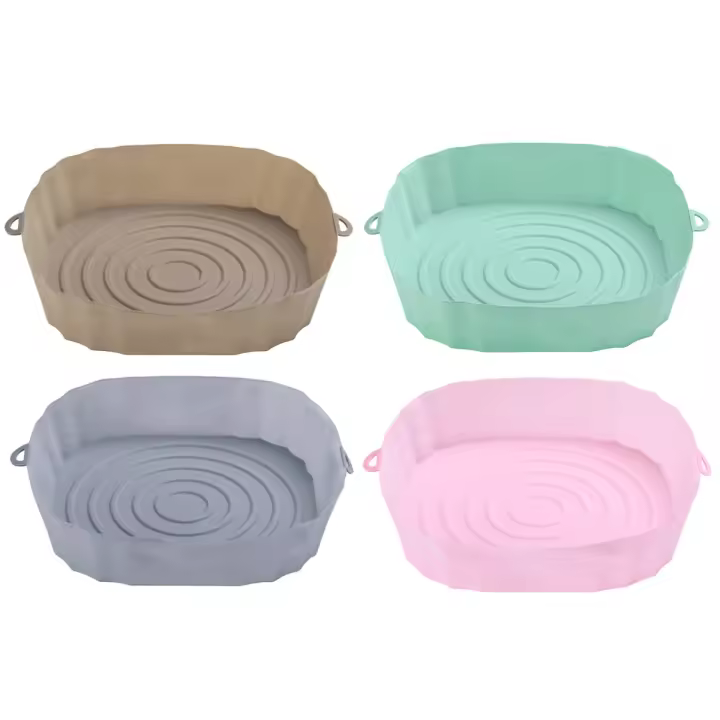 Olla de silicona para freidora de aire, 4 Uds., revestimientos de silicona para freidora de aire, redondos, seguros para alimentos, antiadherentes, accesorios para cesta de freidora de aire - 1