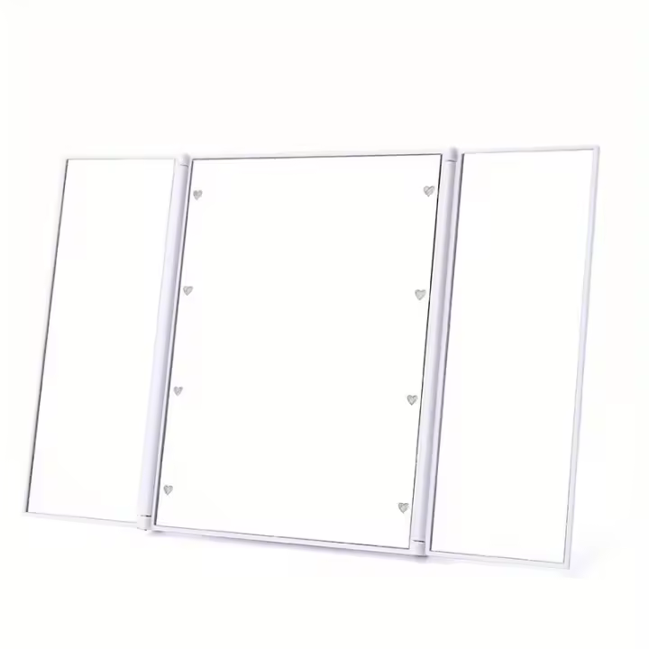 Espejo De Maquillaje Portátil Con Tres Lados LED Para Un Apariencia Perfecta Cualquier Lugar Ideal Para Viajes Y Ajustes Rápidos - 1