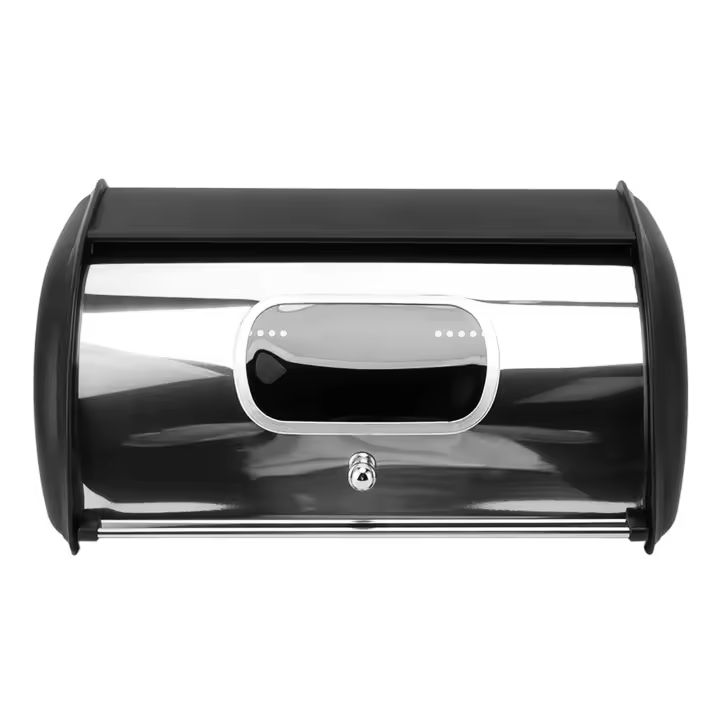 Panera Panera Recipiente para almacenar pan Contenedor con ventana pequeña para encimera de cocina Negro - 1