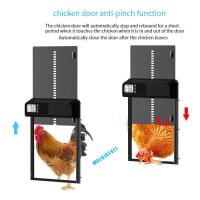 Puerta automática de gallinero, herramienta de gestión de granja, con temporizador y pantalla LCD, diseño antipellizcos, inducción eléctrica de Metal, sincronización inteligente, apertura y cierre automáticos - details 3