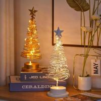 Lámpara De Navidad Creativa Con Estrella De Espiral Metálica Para Decoración De Hogar Y Sala De Estar Iluminación Nocturna Con Luces De Árbol Y Fantasmas - details 4