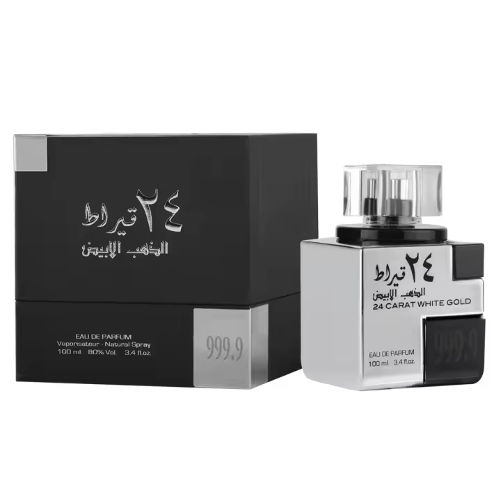 24 CARAT WHITE GOLD LATTAFA EDP PERFUME ARABE ESPAÑA STOCK - 1