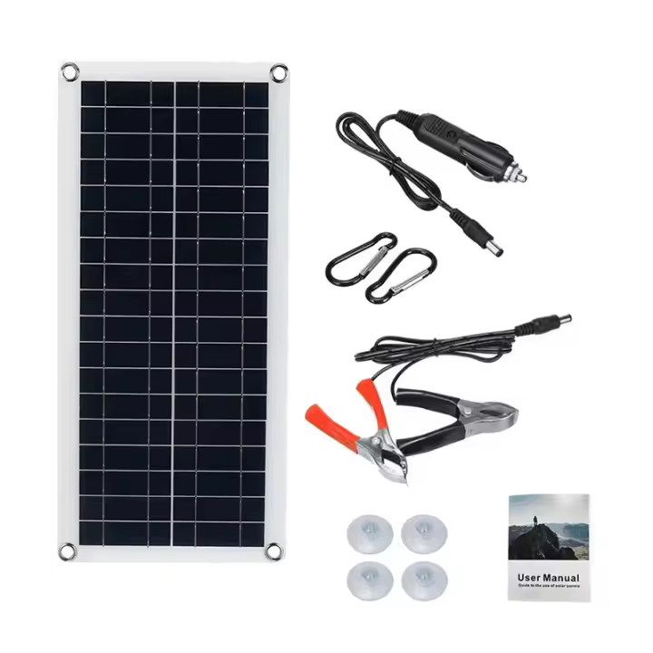 Panel Solar 12V De Célula Solar Con Controlador De 60A Para Recarga De Teléfonos RV Coches MP3 PAD Suministro De Batería Al Aire Libre - 1