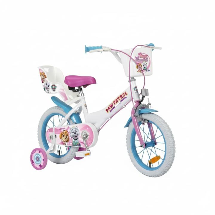 Toimsa ++ Bicicleta 14" Paw Patrol Blanca (1481) - Con Cesta y Portamuñecas