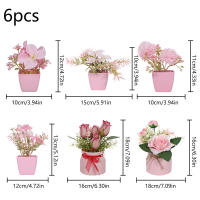 1SET De Plantas Simuladas Rosa En Maceta Decoración De Interiores Para Oficina Centro Comercial Escritorio Ventana Estantería Hogar - details 14