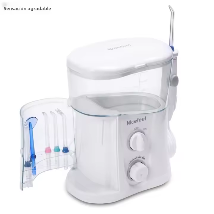 Irrigador Oral Eléctrico 1000ml Con Polvo Dental Agente De Limpieza Oral SPA Desinfección UV 7 Boquillas Para Cuidado Dental Adultos - 1