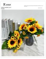 Arreglo De Girasoles Artificiales En Lienzo Para Decoración De Bodas Cumpleaños Fiesta Hogar Regalo De Aniversario Decoración De Casa - details 1