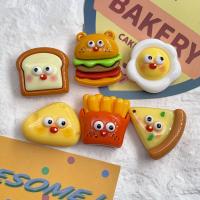 6pcs Alimentos De Anime Cartoon Burger Fries Re Refrigero Magnets Kawaii Pegatinas De Tablero Blanco Decorativos Para Refrigero Material De Resina Colores Mixtos - details 1