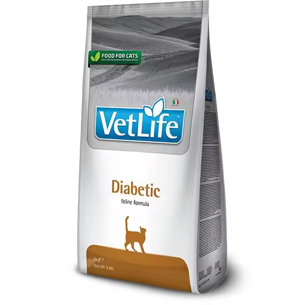FARMINA VET LIFE CAT DIABETIC 2KG / alimento dietético completo para gatos que ayuda a controlar el aporte de glucosa en caso de diabetes mellitus. - 1