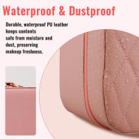 Estuche De Maquillaje Con Espejo Y Luz LED Portátil Y Resistente Al Agua De Cuero PU Ajustable Y De Gran Capacidad Para Viajes - details 5