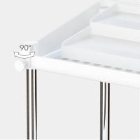 Max Home Pack 2 especieros de doble altura con bandeja extraíble, 37,5x19x25,5 cm, blanco y gris, ganchos frontales para colgar utensilios, estante especiero, organizador botes pequeños cocina, estable, almacenaje cocina - details 2