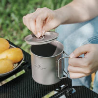 Taza De Camping Boundless Voyage De Titanio 300ml/420ml Con Tapa Vaso De Agua Para Exteriores Mug De Camping Sin Plegable Y Sin Descartable - details 6