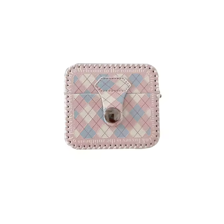 Funda Protectora Para AirPods 1/2/3/Pro/Pro2 Con Patrón De Diamante Cubierta De Cuero Accesorio Para Auriculares - 1