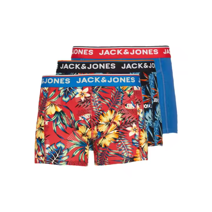 Jack & Jones Jacazores - Pack de 3 Bóxers de Algodón Elástico para Hombre - Multicolor - 12228458 - 1