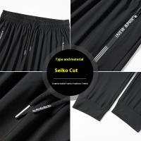 Pantalones De Seda Para Hombre De Verano Talla Grande 7XL Algodón Elástico Moda Casual Estilo Deportivo Con Bolsillos Cintura Media - details 8