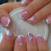 Uñas Postizas Francesas Cortas 24 PCs Con 1 Jelly Y 1 Archivo De Uñas Material ABS Estilo Diverso Sin Químicos De Alta Importancia - details 36