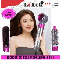 💨 Secador de Pelo LoLek – 1000W, Cepillo y Peine Intercambiable, 3 Niveles de Temperatura, Cable Giratorio – Secado Rápido y Peinado Profesional, Ideal para Alisar, Dar Volumen y Moldear con Facilidad 💖🔥 - details 0