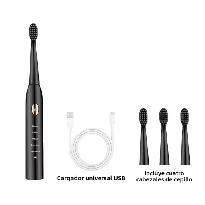 Cepillo De Dientes Eléctrico Sonic Jian Para Adultos Con 5 Modos De Velocidad Recargable USB IPX7 Impermeable Limpieza Profunda Blanqueamiento Masaje Con Temporizador - 1
