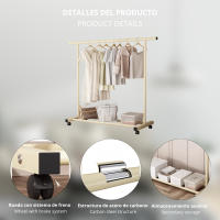 LUTODY - Perchero Pie de Burro Rueda Giratoria con Estante - Multifuncional para Organizar Zapatos, Bolsos y Accesorios - Ideal zapatero para Salón, Dormitorio, Sala de estar, Recibidor y Entrada - details 1