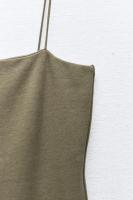 ZBZA Vestido Mini Chic Para Mujer Con Cintura Alta Y Mangas Spaghetti Estilo Balón De Punto De Poliéster Solado Sólido Con Patchwork - details 16