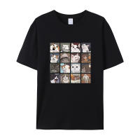 Camiseta De Algodón Grande Y Casual Para Hombres Con Diseño De Gatos De Meme Impresión Creativa Transpirable Y Ligera Para La Playa Y Verano Con Manga Corta - details 2