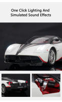 Coche De Juguete Pagani Huayra a Escala 1:18 Con Luz Y Sonido-absorci\u00f3n De Impactos-colecci\u00f3n De Coleccionables Metales Sin Bater\u00eda Regalo Para Festivales - details 4