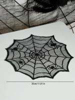 Mantelos Redondos De Halloween Con Diseño De Red De Araña Negra Para Decoración De Fiesta Y Hogar Estilo Gótico Centros De Mesa - details 1