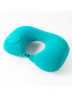 Cojín De Cuello Verde Plegable En Forma De U Para Viaje Inflable Automático Cojín De Anillo Para Avión Y Cama Almohada De Poliéster Y Algodón - details 1