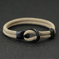 Pulsera De Cuerda De Moda Para Hombre Doble Capa Accesorios De Camping Al Aire Libre Paracord Pulsera De Supervivencia Regalo Para Él - details 9