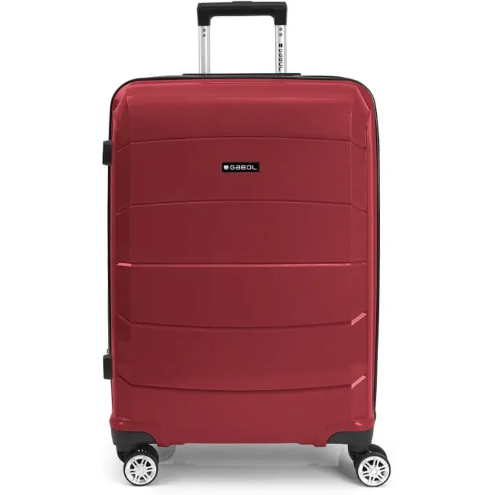 Maleta Mediana barata Gabol rígida de Polipropileno, color Burdeos,  de medidas 66x43x27 cm - Peso: 2,9 kg y 4 ruedas dobles multidirección. Cerradura  de combinación. Capacidad 72 L. - 1