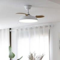 DUPI Ventilador de Techo con Luz LED STYLE | Aspas Retráctiles, Motor DC Silencioso 25W, 6 Velocidades, Modo Verano/Invierno, Mando a Distancia – Blanco Taupe - details 0