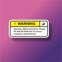 Pegatina De Advertencia Para Coche JDM Autómata Con Combustible De Máxima Performance 8x3.6cm Material PVC Decorativo - details 0