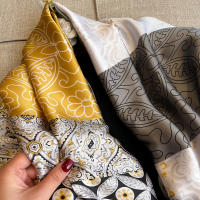 Pañuelo De Seda Lujo Para Mujer 180x90cm Esponjoso Y Suave Para Verano Bolero De Playa Estilo Bandana Fashion Para Damas - details 6