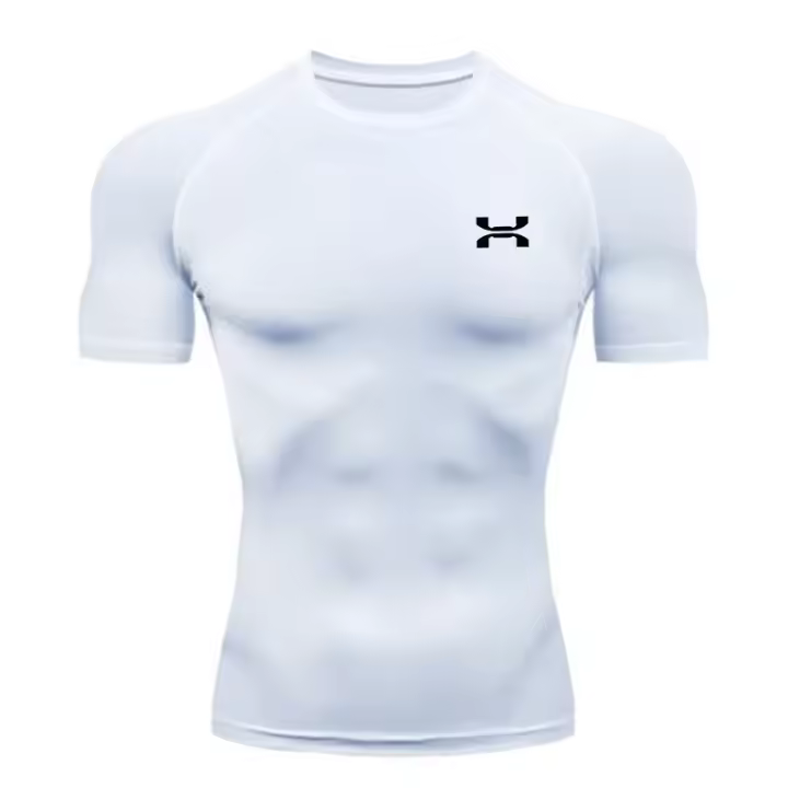 Camiseta De Deporte Para Hombres Secado Rápido Comprimido Muscular Para Gimnasio Y Running Talla S-3XL Ropa De Fitness Casual - 1