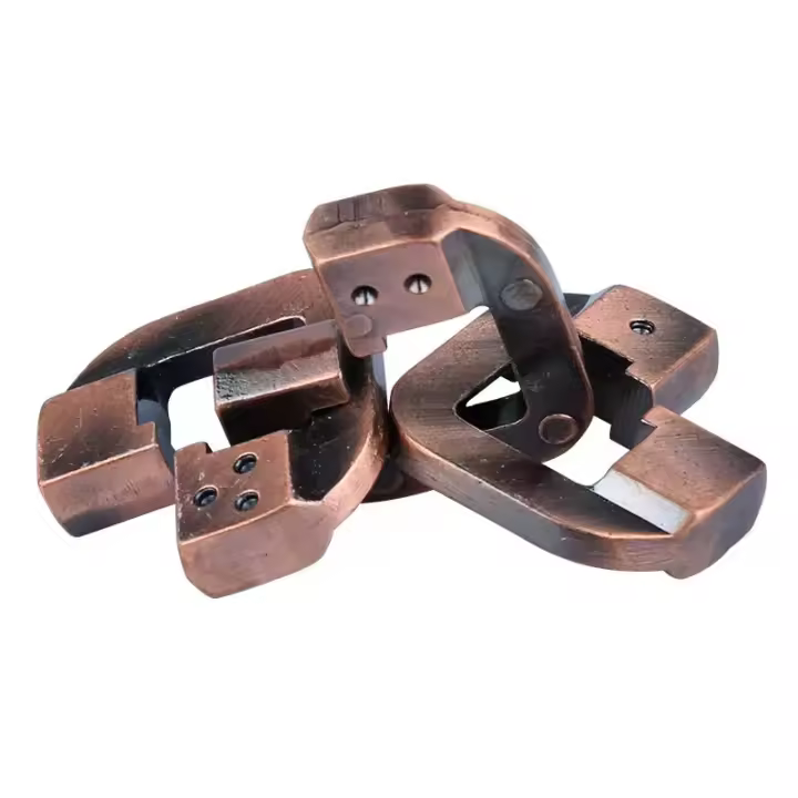 Rompecabezas De Cadena IQ Para Adultos Y Niños Juego De Lógica Y Ingenio Bloque De Metal Desafío Mental Geométrico - 1