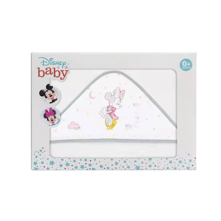 Capa de Baño con Capucha Minnie para Bebés Interbaby  de Algodón  y Absorción Suave MN004 - 1