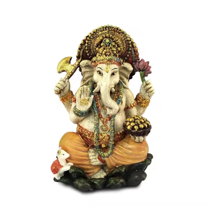 SIGNES GRIMALT Signes Grimalt Figura Decorativa Dios Ganesha Resina Blanco 16x9x10cm - 1