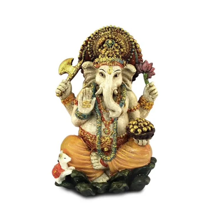 SIGNES GRIMALT Signes Grimalt Figura Decorativa Dios Ganesha Resina Blanco 16x9x10cm - 1