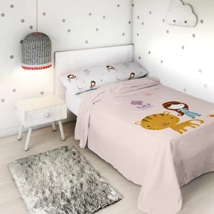 HACIENDO EL INDIO - Juego de Sábanas Infantil Estampado - 100% Algodón Extra Suave - Incluye  Sábana Encimera + Funda de Almohada - Cama 90/105 cm - Fabricado en España - 1