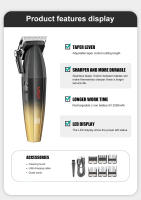 Cortadora De Pelo Profesional VGR V-003 Con Pantalla Digital 9000 RPM Máquina De Corte Para Barberos Trimmer Para Hombres Recargable Universal 160 Minutos De Uso - details 1