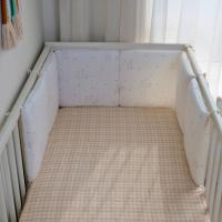LALA - Juego de ropa de Cama para Cuna de Bebe, Gasa Anticolisión de Algodón PUE, Elephant Blanco, Pieza Enter de 30*30, lavable, - details 2